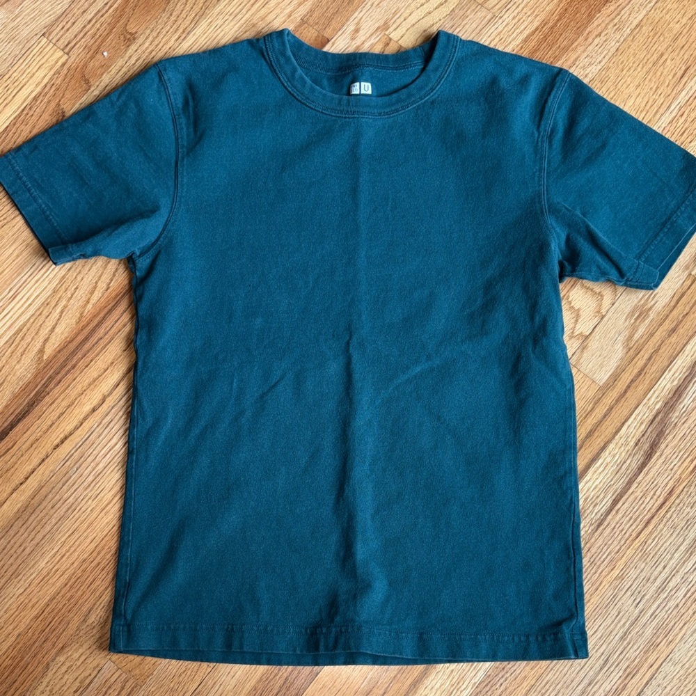 Uniqlo XXS Short Sleeve Crewneck Tee - Teal Blue